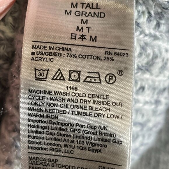 Gap Lofty Chainett Navy Marl Knitted Pullover Winter Sweater - Picture 5 of 7